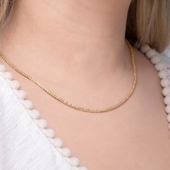 Gold vermeil sparkle snake necklace - 42 cm