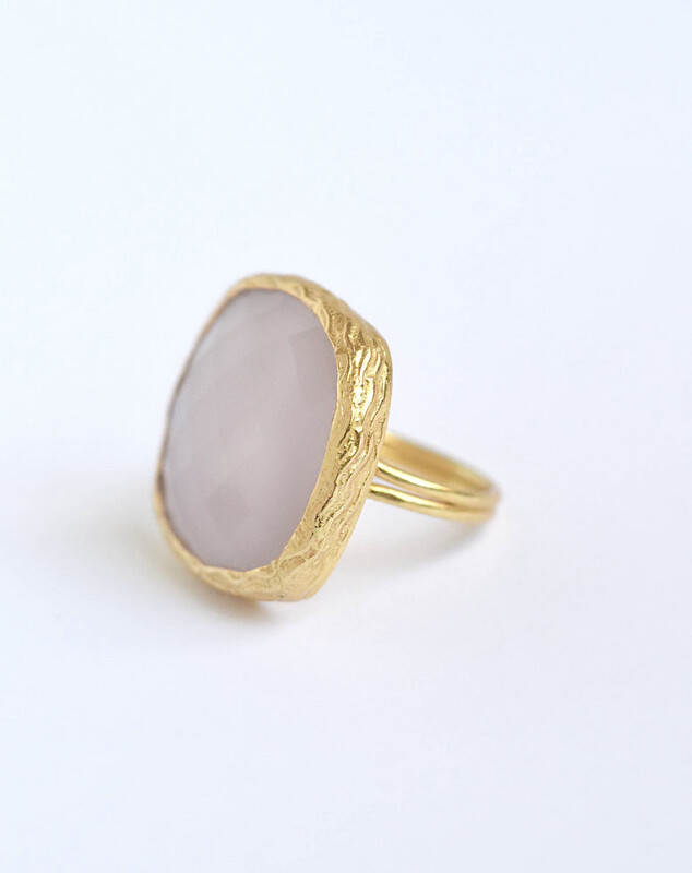 Cushion shape Black Onyx lapis ring