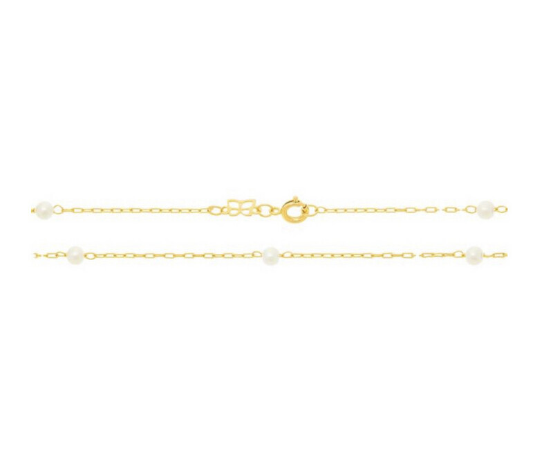 Gold-plated necklace with pearls 