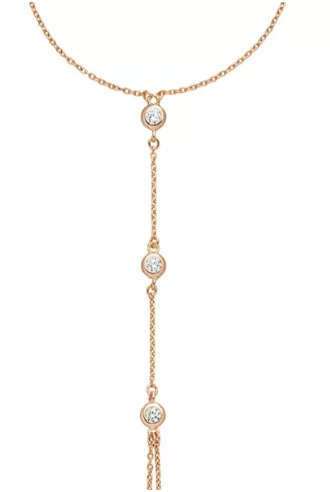 Rose gold hand chain with zirconia