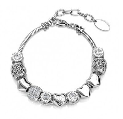 Rhodium-plated Charms Bracelet
