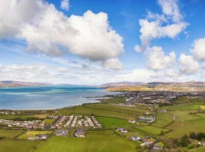 Buncrana Town from Mouldy Hill, Buncrana, Inishowen, County Donegal.