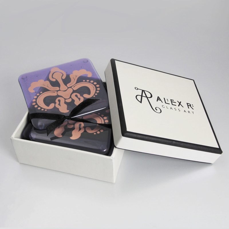 Damascus Rose Coasters (set of 4)