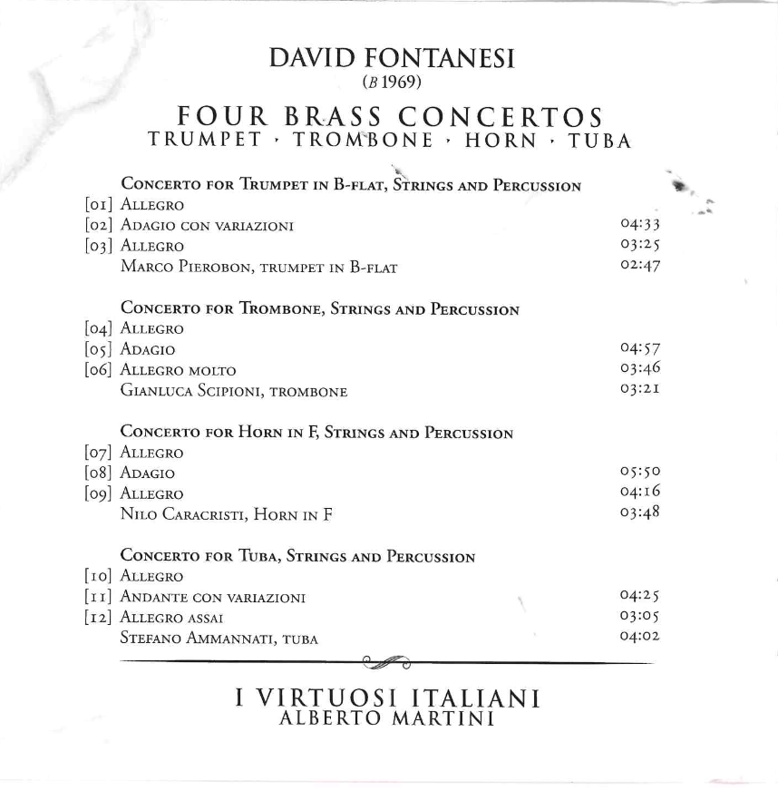 David Fontanesi Four Brass Concerts
