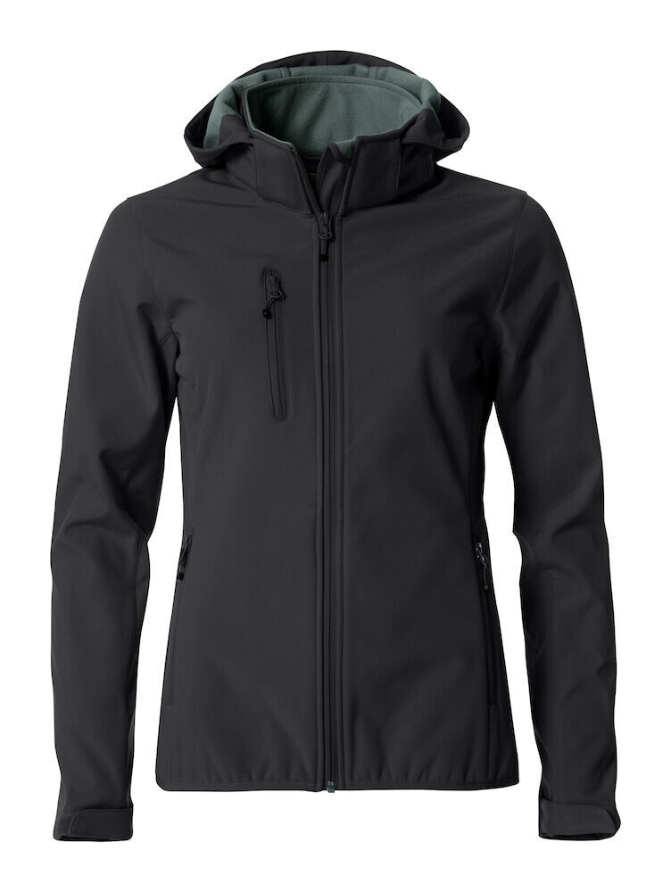 Basic Hoody Softshell Ladies Jacket, FARGE: Black, STØRRELSE: 3XL