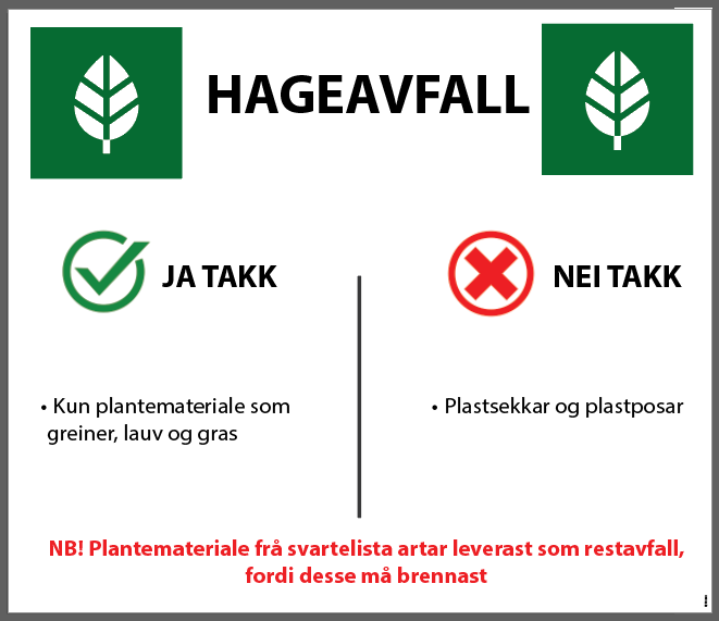 Aluskilt HAGEAVFALL 600x700mm