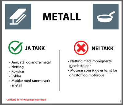 Aluskilt METALL 600x700mm