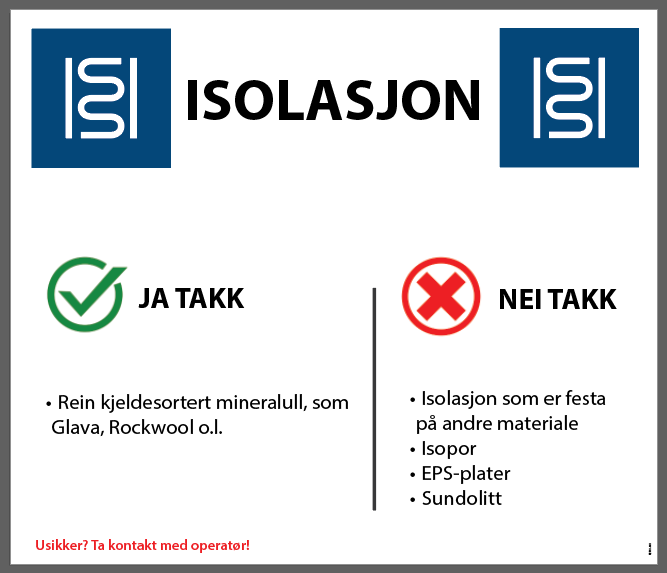Aluskilt ISOLASJON 600x700mm