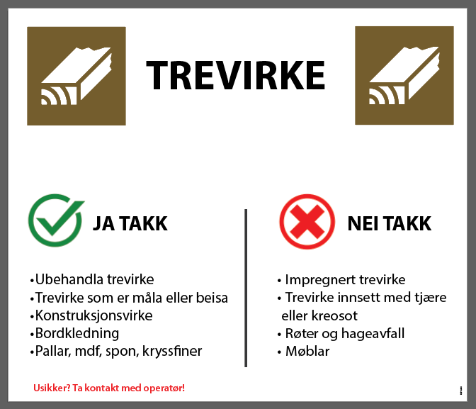 Aluskilt TREVIRKE 600x700mm