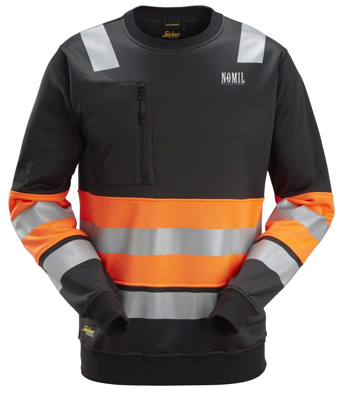 High-Vis Genser, Klasse 1, FARGE: 0455 - Black - High Visibility Orange (1), STØRRELSE: STR: XS