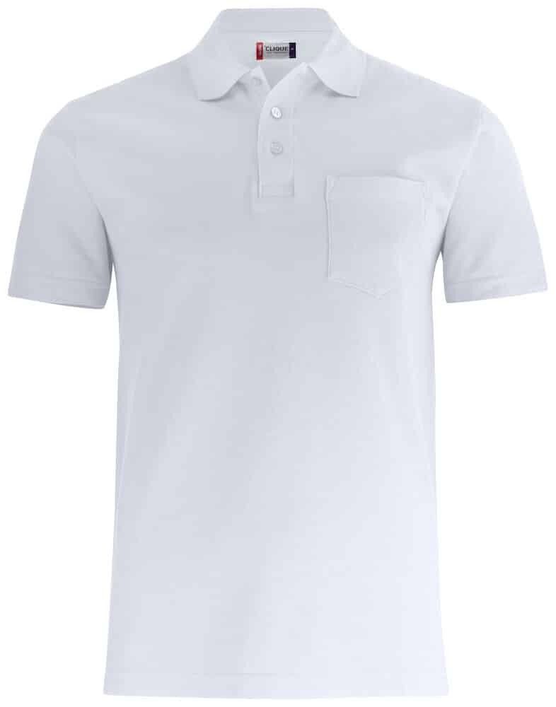 Basic Polo w. Pocket, FARGE: White, STØRRELSE: 4XL