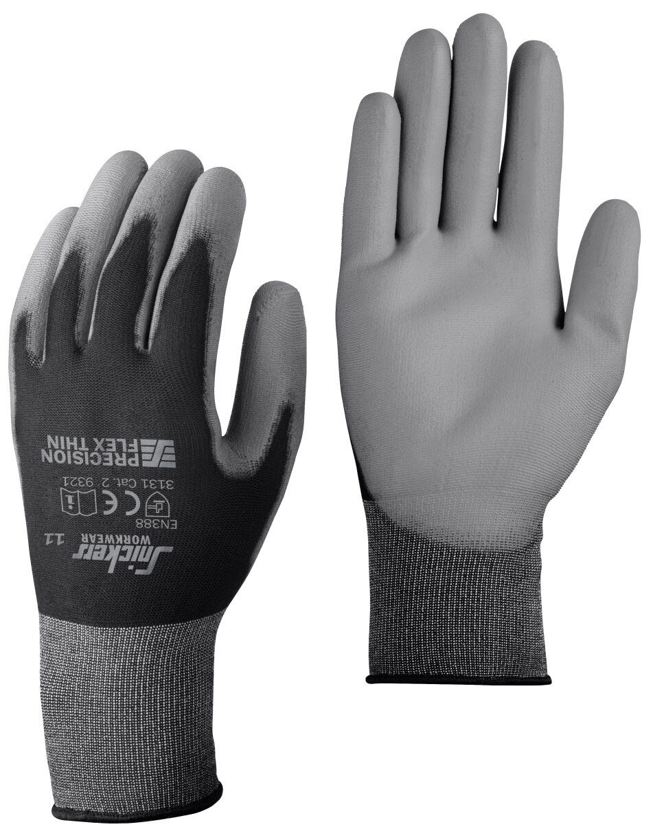 Arbeidshansker Precision Flex Light, FARGE: 0448 - Black - Stone Grey (1), STØRRELSE: STR: 10