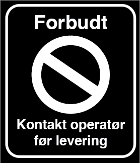 Aluskilt Kontakt operatør før levering 600x700mm Aluskilt Kontakt operatør før levering 600x700mm