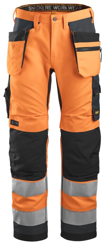 6230 High-Vis Arbeidsbukse+ med hylsterlommer, Klasse 2