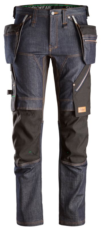 6955 FlexiWork+, Arbeidsbukse denim med hylsterlommer
