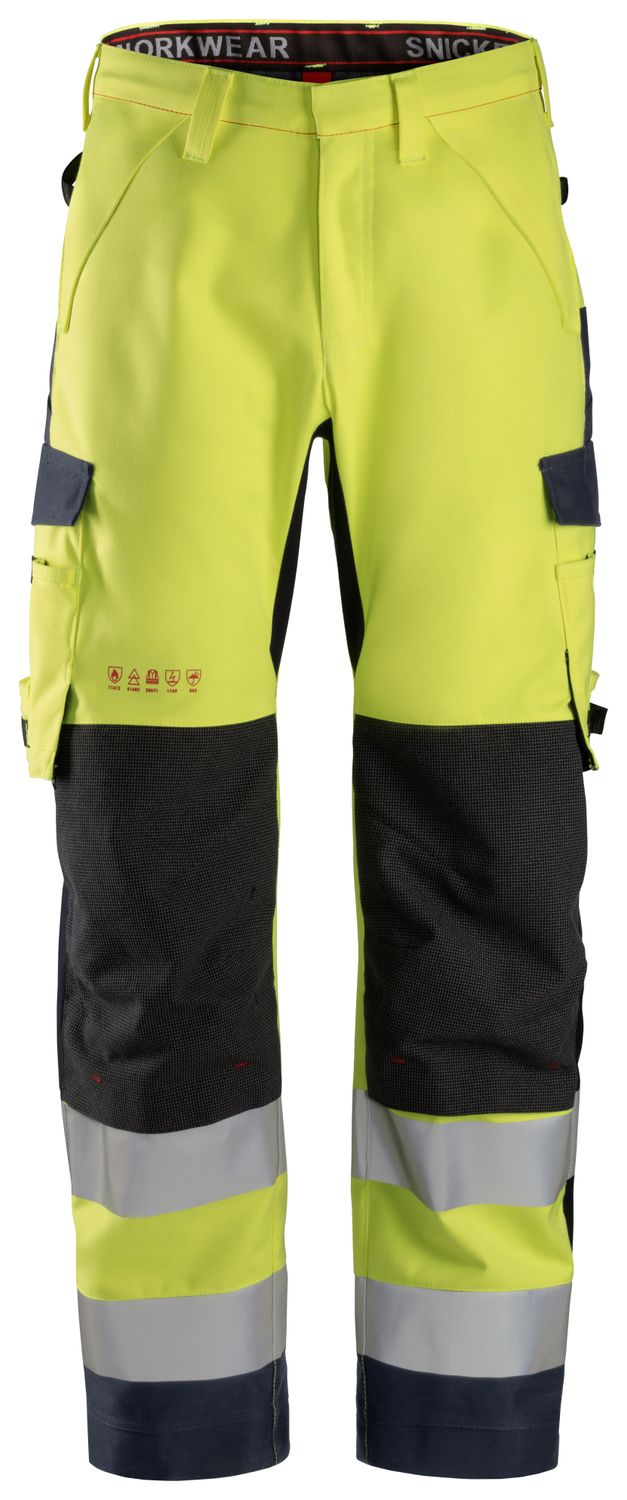 6563 ProtecWork, Flammehemmende vanntett skallbukse, Klasse 2, FARGE: 6695 - High Visibility Yellow\Navy, STØRRELSE: STR: 44
