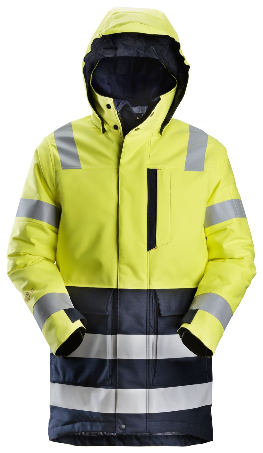 1860 ProtecWork, Flammehemmende Vinterparkas, Klasse 3, FARGE: 6695 - High Visibility Yellow\Navy, STØRRELSE: STR: XS STANDARD