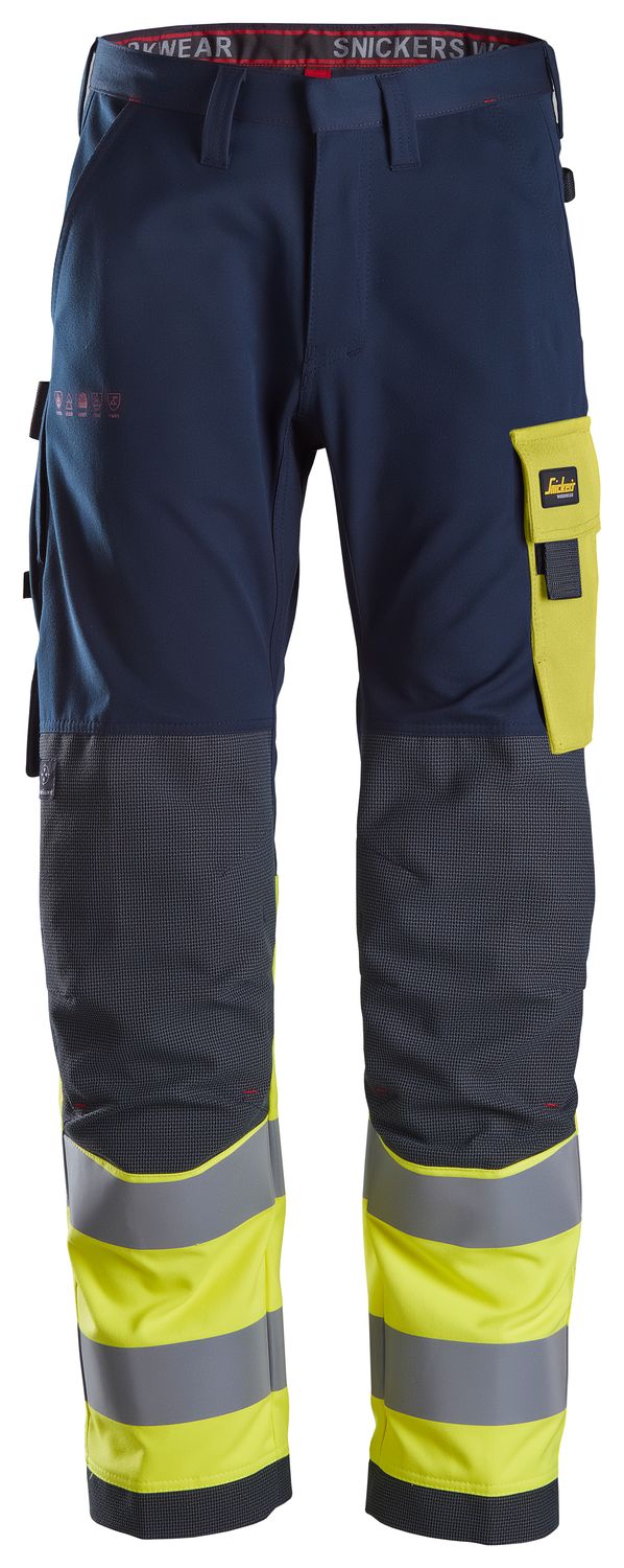 6376 ProtecWork, Flammehemmende Arbeidsbukse, Klasse 1, FARGE: 9566 - Navy\High Visibility Yellow, STØRRELSE: STR:  044