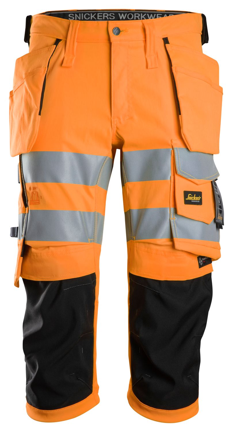 6138 High-Vis Piratbukse med stretch og hylsterlommer, Klasse 1/2, FARGE: 5504 - High Visibility Orange\Black, STØRRELSE: STR: 44