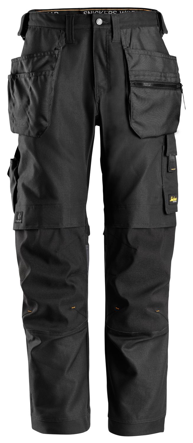6224 Canvas+ Arbeidsbukse+ med stretch og hylsterlommer, FARGE: 0404 - Black, STØRRELSE: SOR/SOR 44