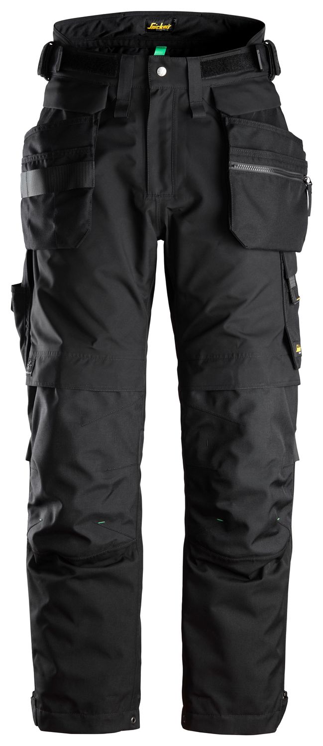 6580 FlexiWork+, GORE-TEX® 37.5® Arbeidsbukse med hylsterlommer, FARGE: 0404 - Black, STØRRELSE: STR: XS