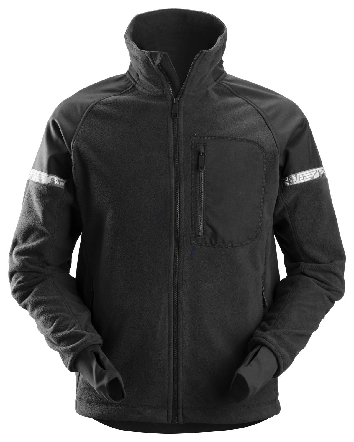 8005 AllroundWork, Vindtett Fleecejakke, FARGE: 0404 - Black, STØRRELSE: STR: XS