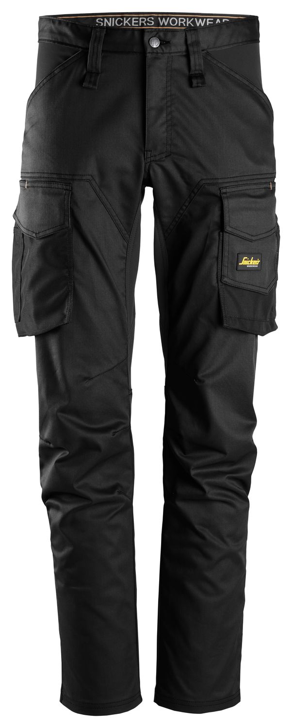 6803 AllroundWork, Arbeidsbukse med stretch uten knelommer, FARGE: 0404 - Black, STØRRELSE: SOR/SOR 44