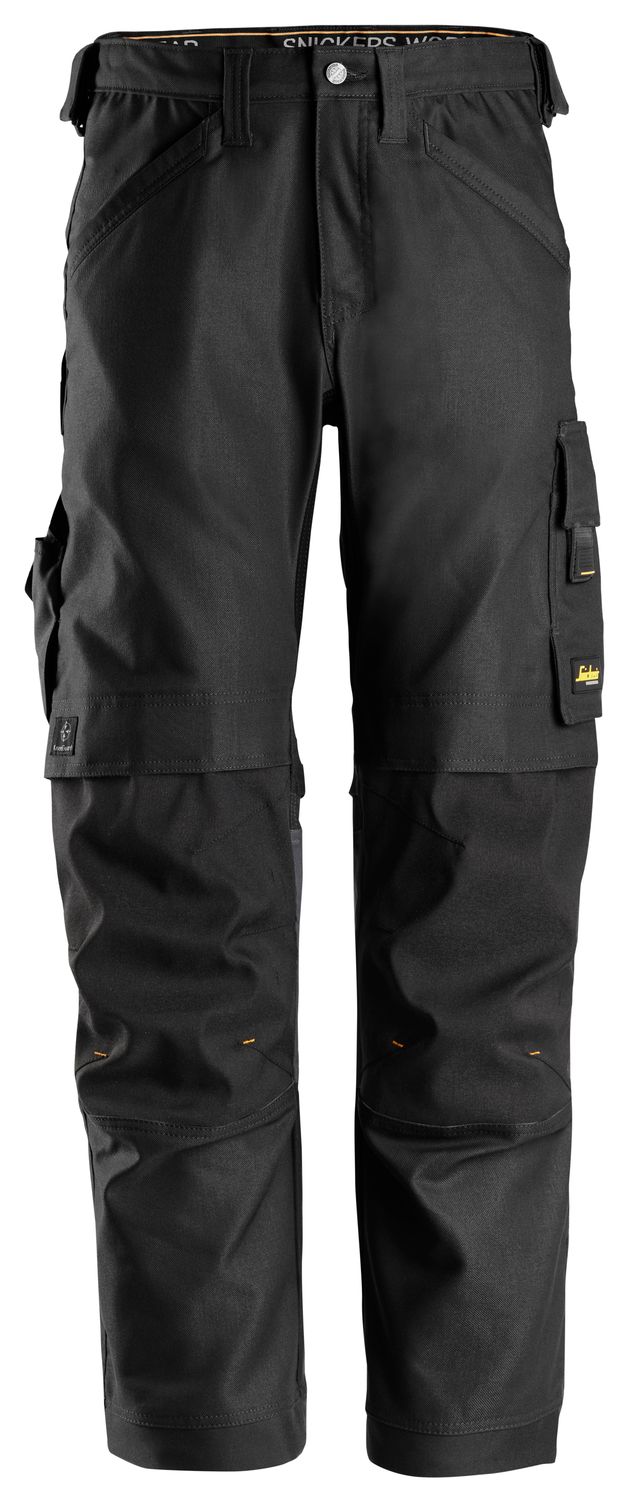 6324 AllroundWork, Canvas+ Arbeidsbukse+ med stretch, FARGE: 0404 - Black, STØRRELSE: SOR/SOR 44