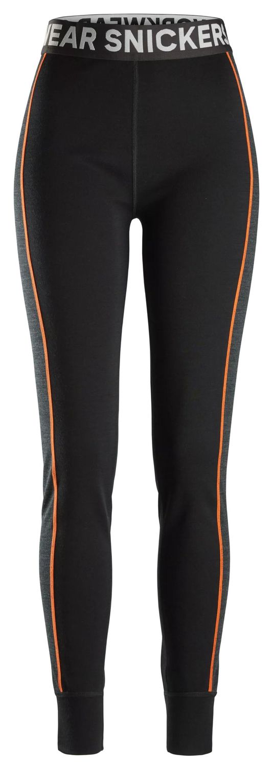 9471 Stillongs i merinoull for dame, FARGE: 0498 - Black\Anthracite Melange, STØRRELSE: MERINOULL STR: XS