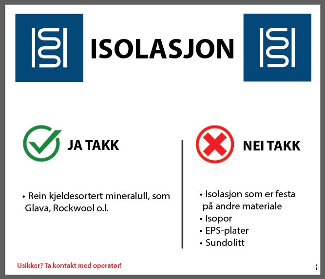 Aluskilt ISOLASJON 600x700mm