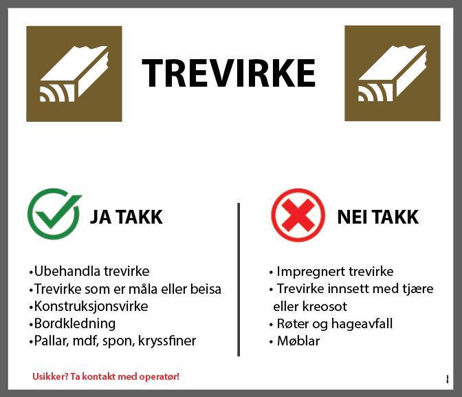 Aluskilt TREVIRKE 600x700mm