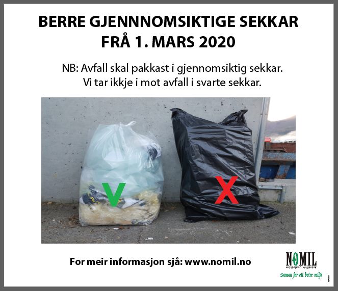 Aluskilt GJENNOMSIKTIGE SEKKAR 600x700mm