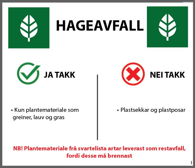 Aluskilt HAGEAVFALL 600x700mm