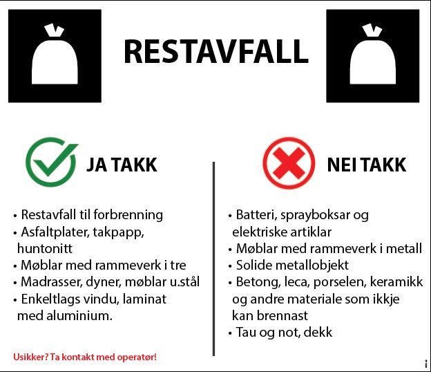Aluskilt RESTAVFALL 600x700mm