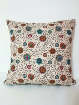Flowers and leaves cushion cover 45/50 cm Handmade in Australia 