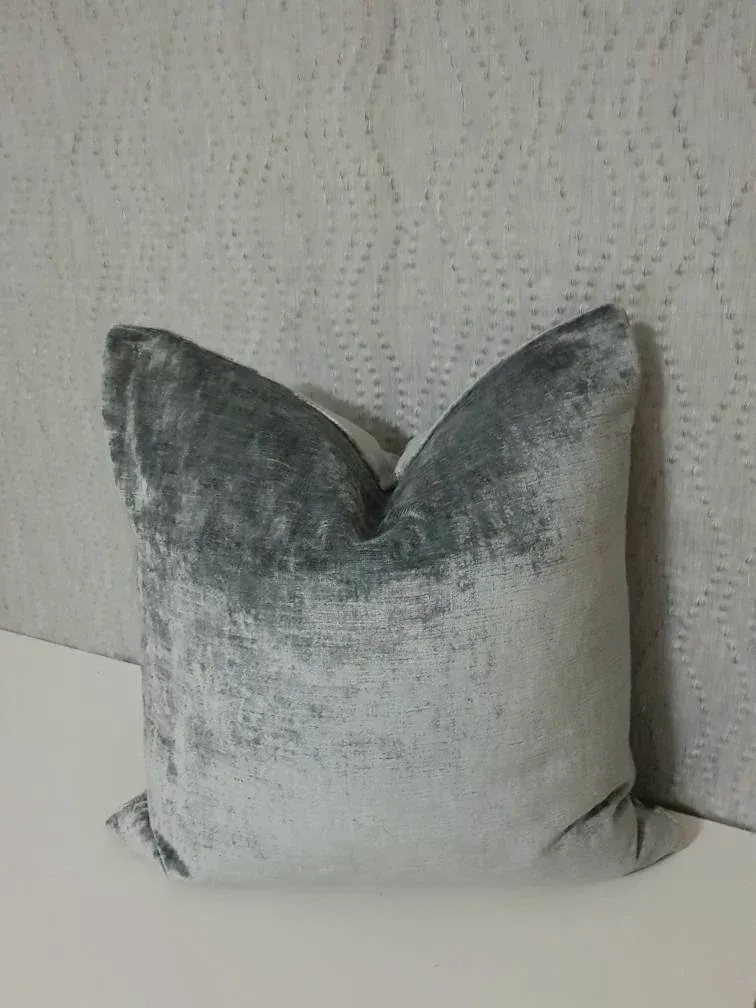 50cm Bespoke Velvet Cushion Cover, In Silver