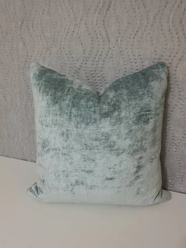50cm Bespoke Velvet Cushion Cover, In Powder Blue