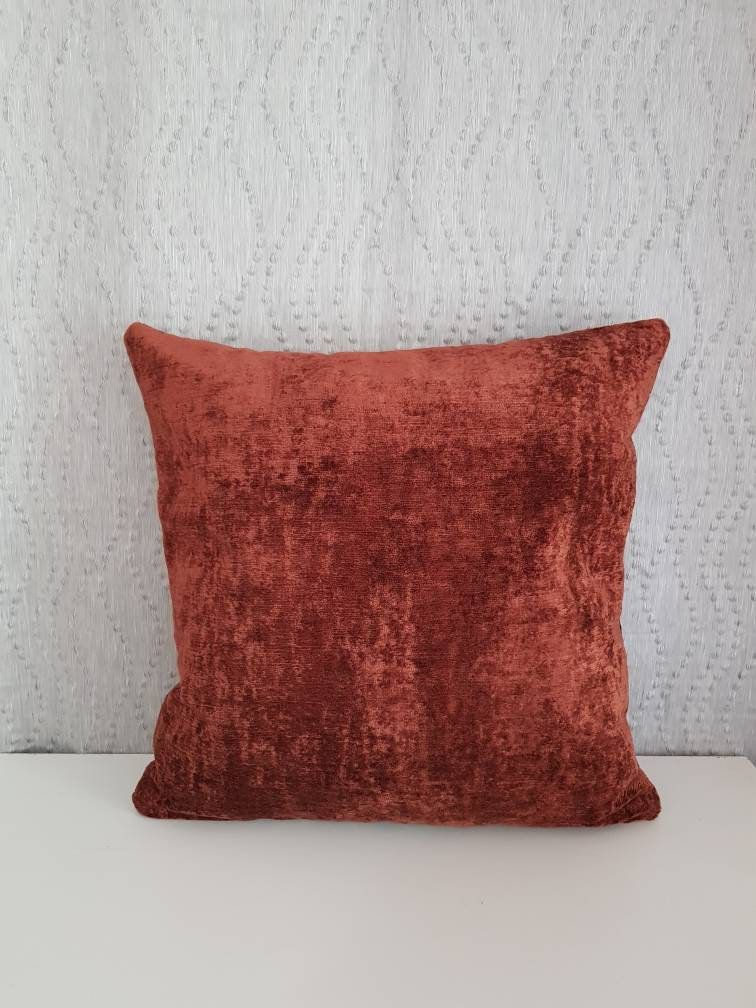 50cm Bespoke Velvet Cushion Cover, In Pimento
