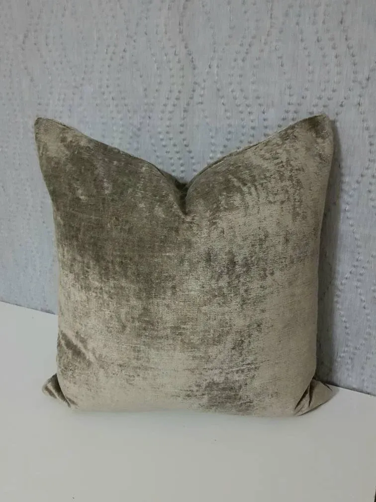 50cm Bespoke Velvet Cushion Cover, In Mink