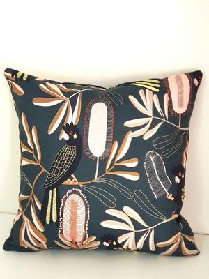 Black Cockatoo Cushion Cover 45/50 cm Handmade in Australia