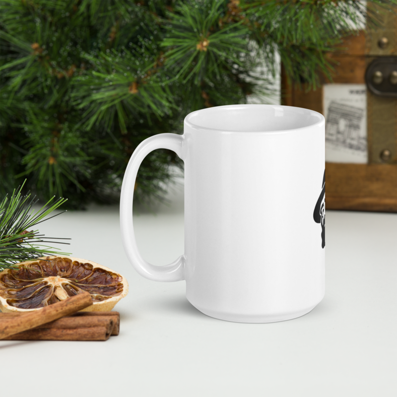White glossy mug
