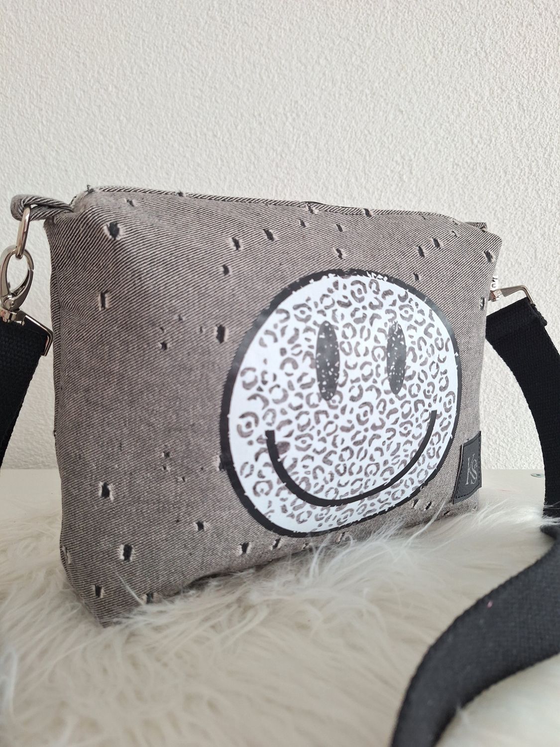 Umhängetasche Jeans Smiley