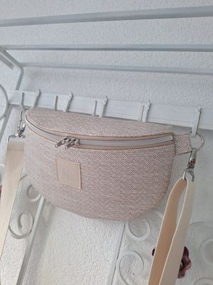 Bodybag Natur /Taupe Zick Zack