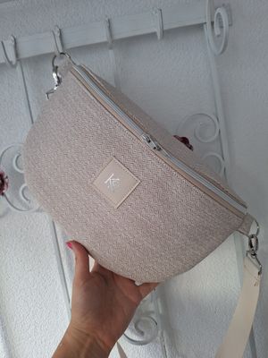 Bodybag Natur / Taupe Zick Zack