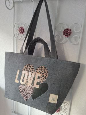 Shopper Jeans Schwarz Love