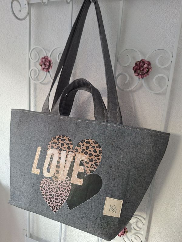Shopper Jeans Schwarz Love