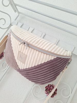 Bodybag Cord Natur/Altrosè/Mauve