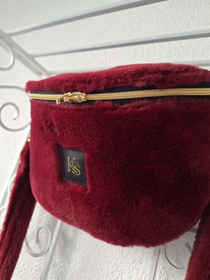 Crossbodybag Kunstfell Bordeaux