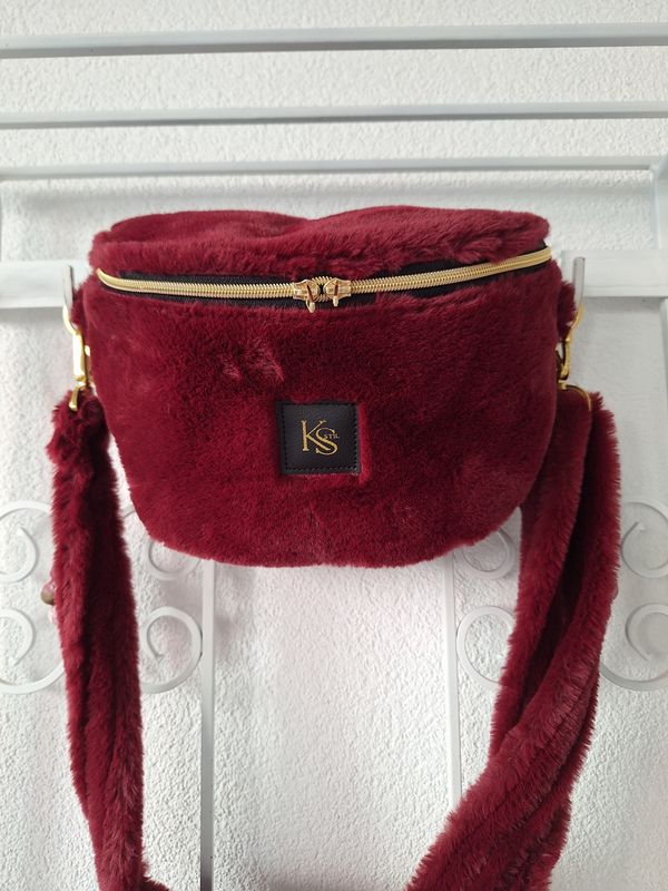 Crossbodybag Kunstfell Bordeaux