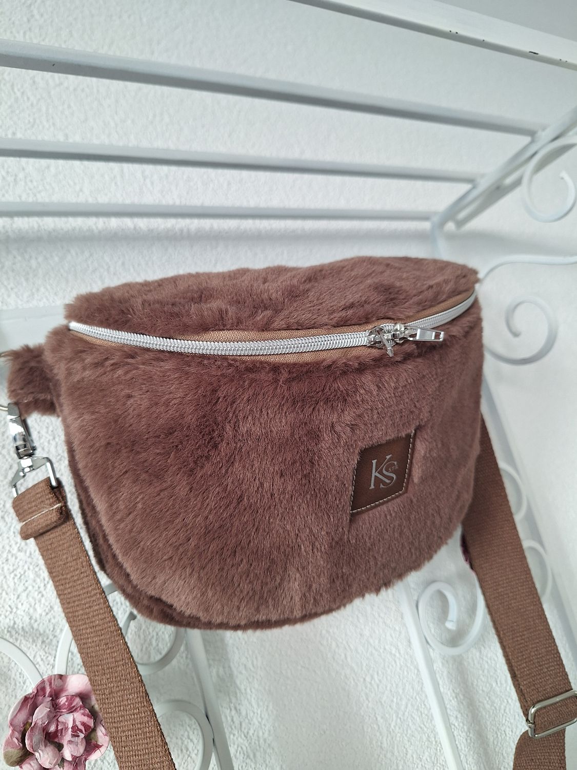 Crossbodybag Kunstfell Taupe